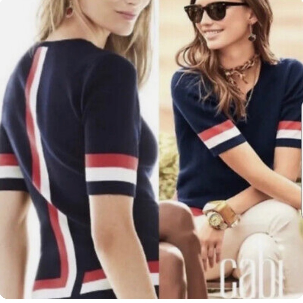 Cabi Hampton Striped Shell size M.